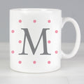 Personalised Monogram Pink Spot Mug from Heartfelt Gifts