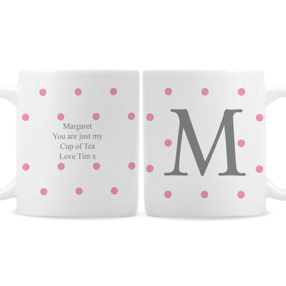 Personalised Monogram Pink Spot Mug - image 2