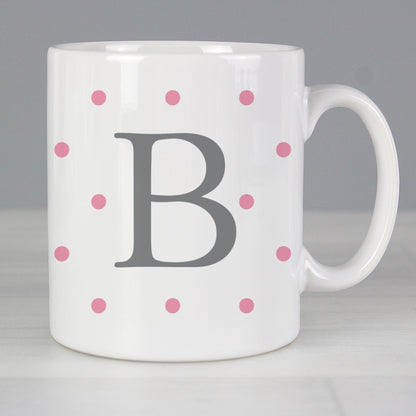 Personalised Monogram Pink Spot Mug - image 3