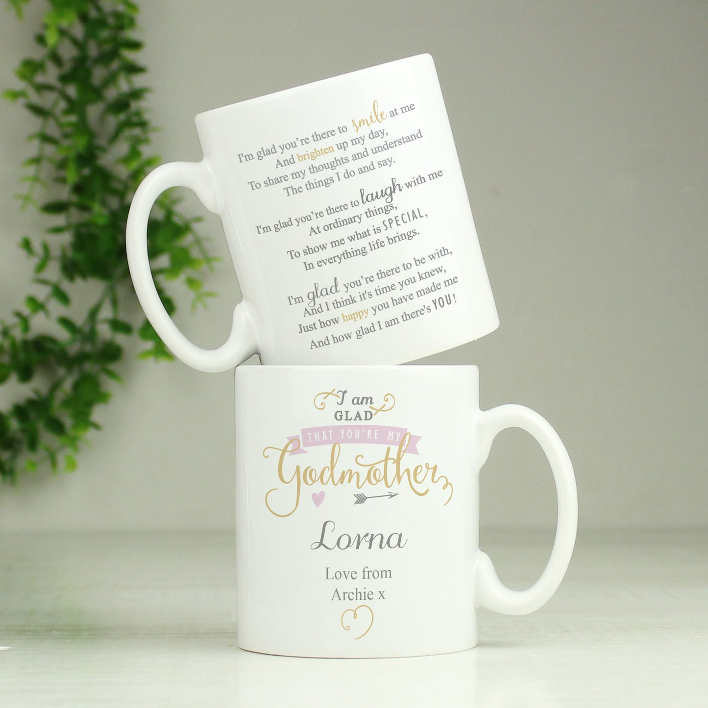 Personalised I Am Glad... Godmother Mug from Heartfelt Gifts
