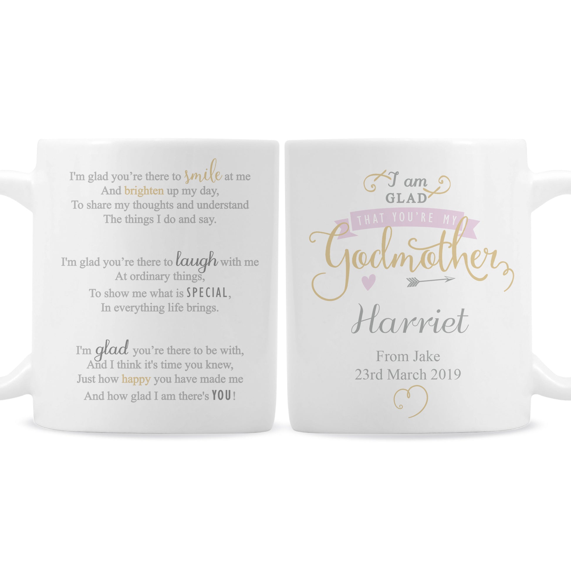 Personalised I Am Glad... Godmother Mug - image 4