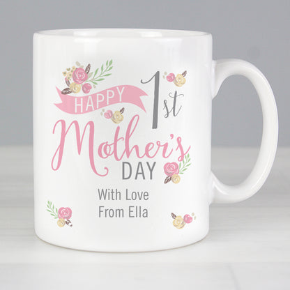 Personalised Floral Bouquet 1st Mothers Day Mug from Heartfelt Gifts
