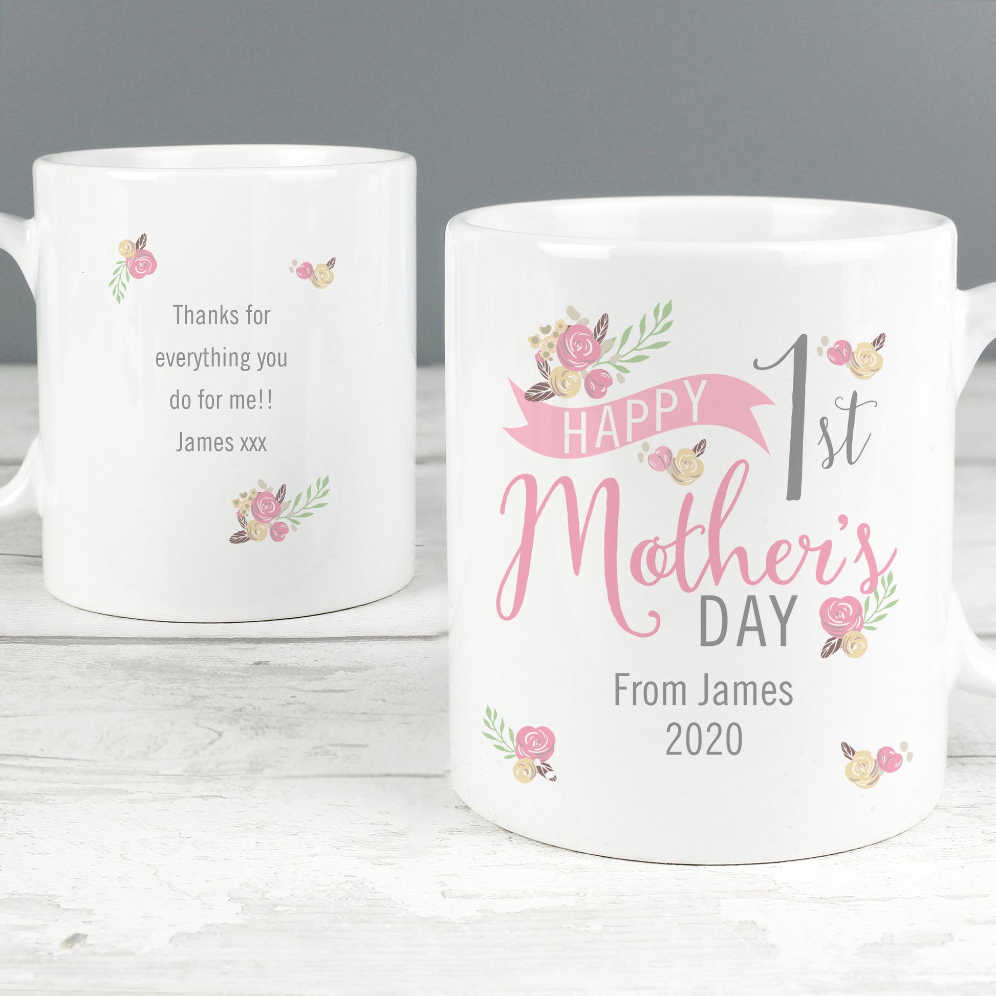 Personalised Floral Bouquet 1st Mothers Day Mug - image 3