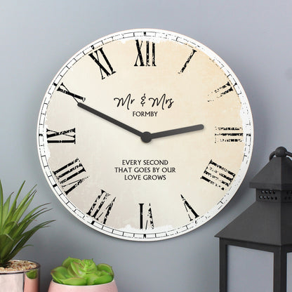 Personalised Rustic Large Wooden Clock - image 4