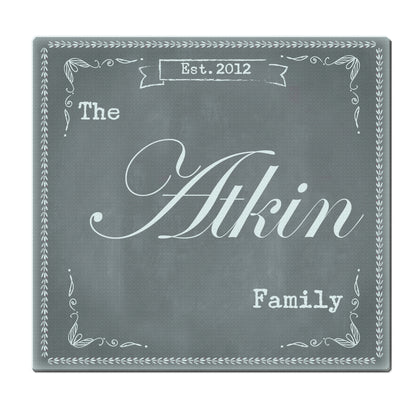 Personalised Family Chalk Glass Chopping Board/Worktop Saver - image 5