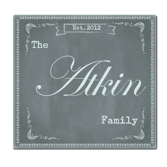 Personalised Family Chalk Glass Chopping Board/Worktop Saver - image 5