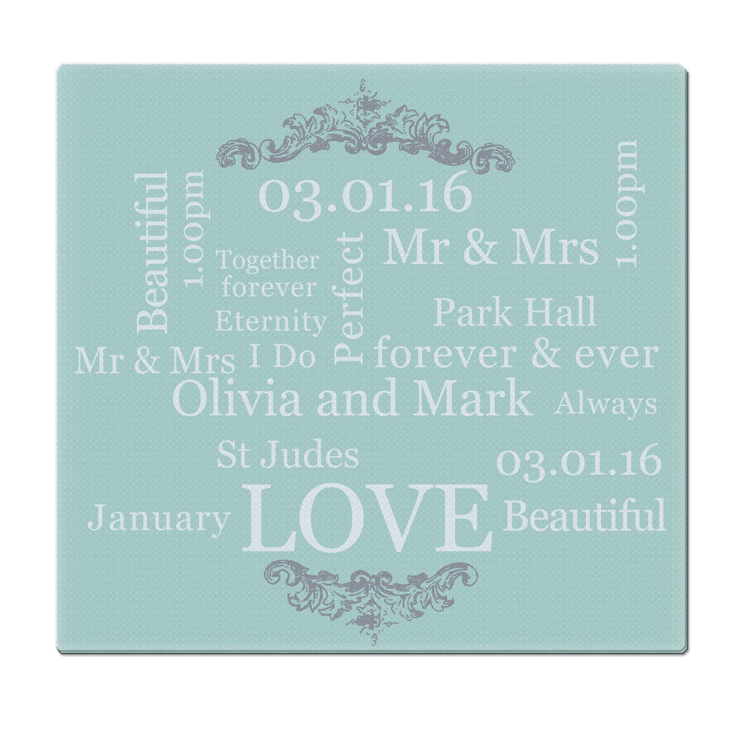 Personalised Typography Glass Chopping Board/Worktop Saver - image 2