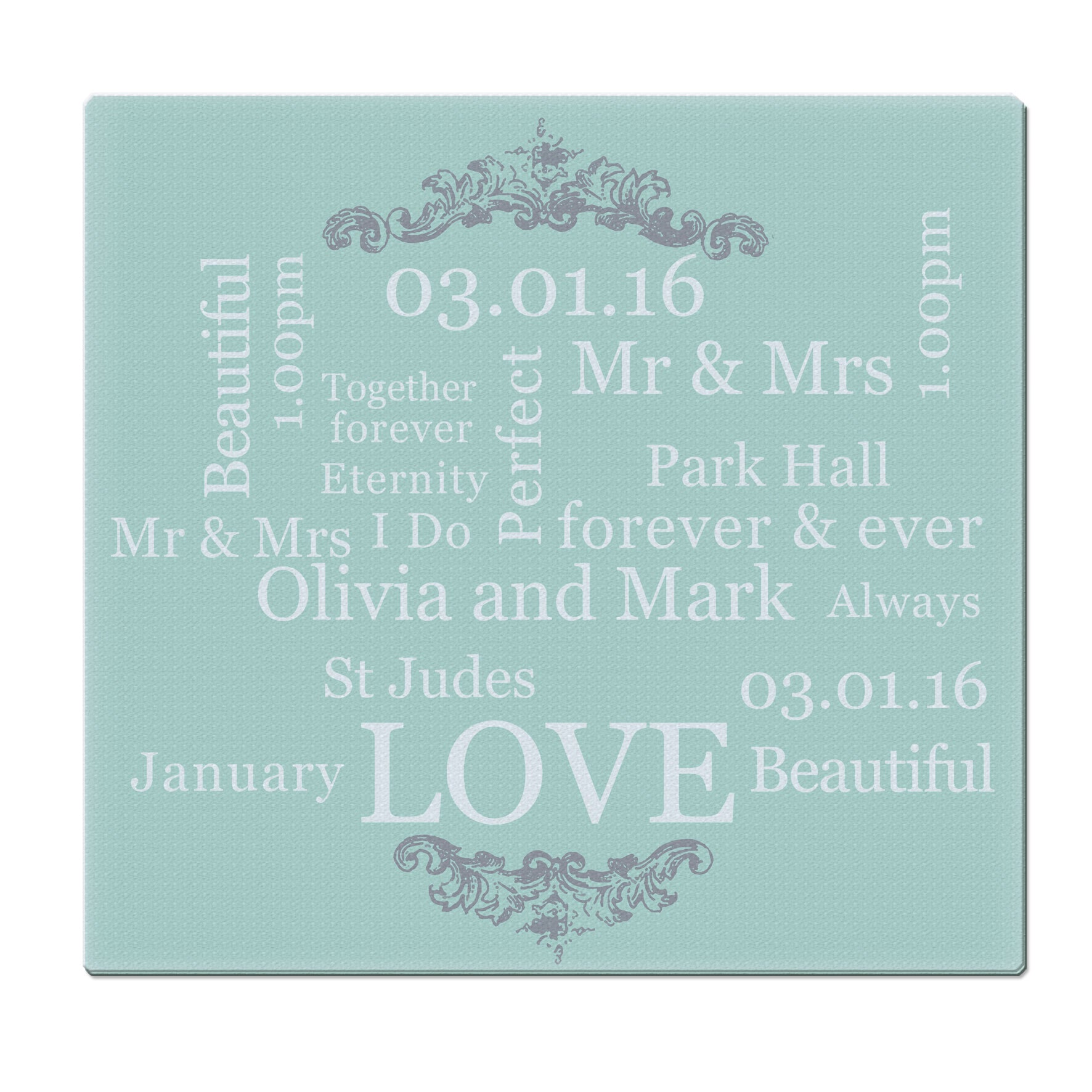 Personalised Typography Glass Chopping Board/Worktop Saver - image 2