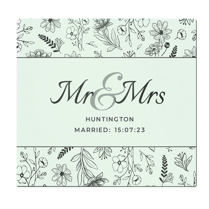 Personalised Mr & Mrs Botanical Glass Chopping Board/Worktop Saver - image 4
