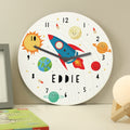 Personalised Rocket in Space Large Wooden Clock from Heartfelt Gifts