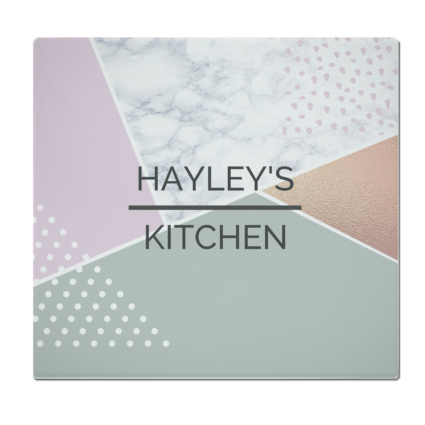 Personalised Geometric Glass Chopping Board/Worktop Saver - image 2