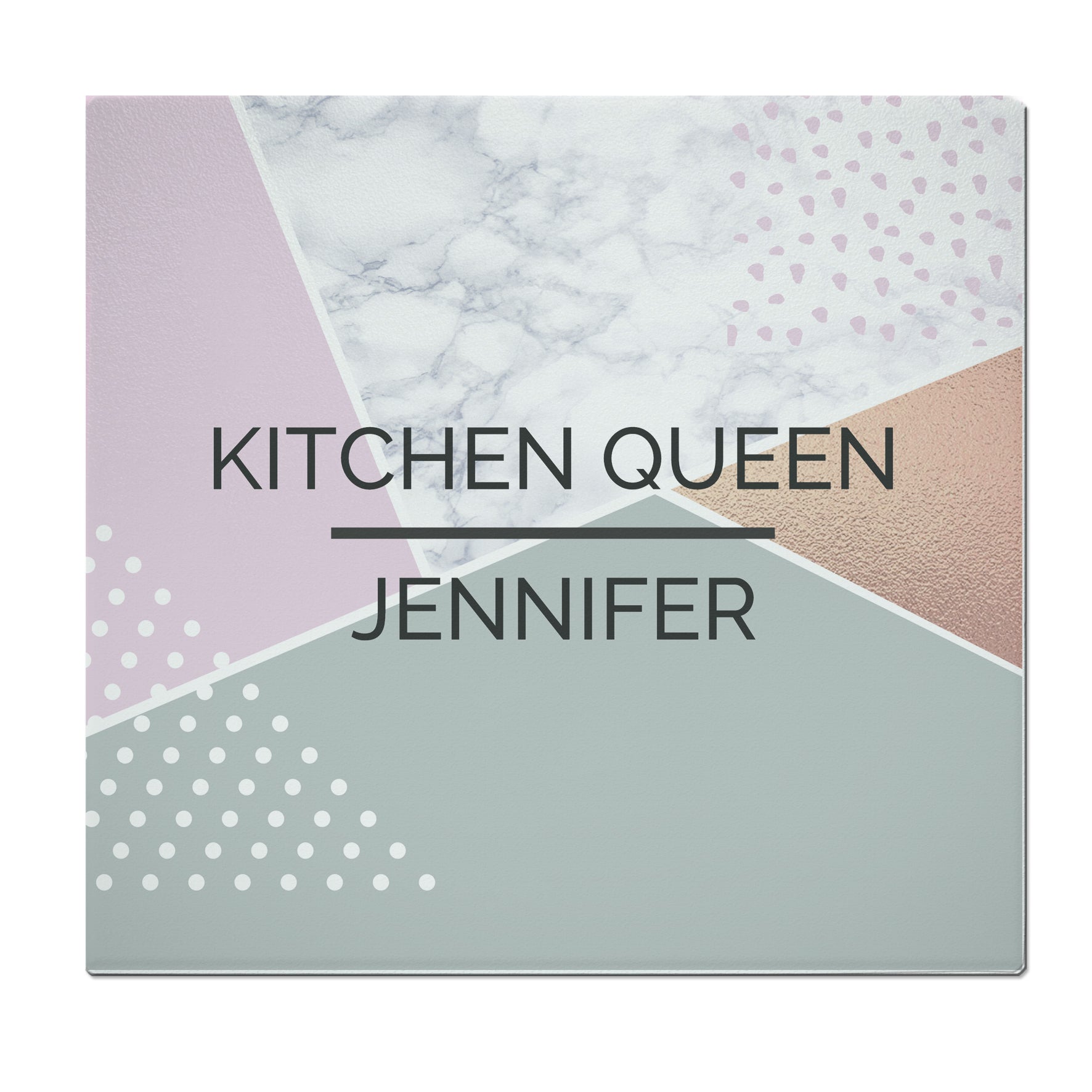 Personalised Geometric Glass Chopping Board/Worktop Saver - image 6