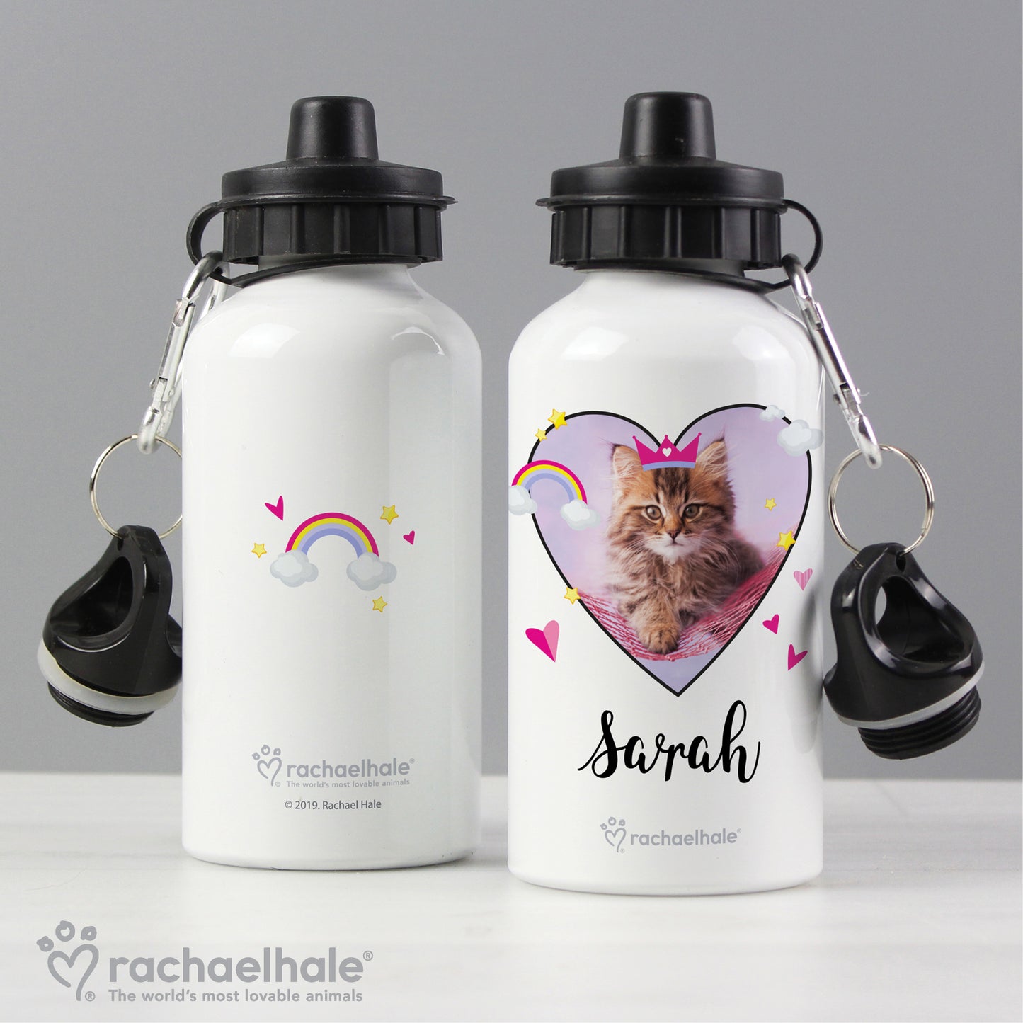Personalised Rachael Hale Cute Cat Drinks Bottle from Heartfelt Gifts