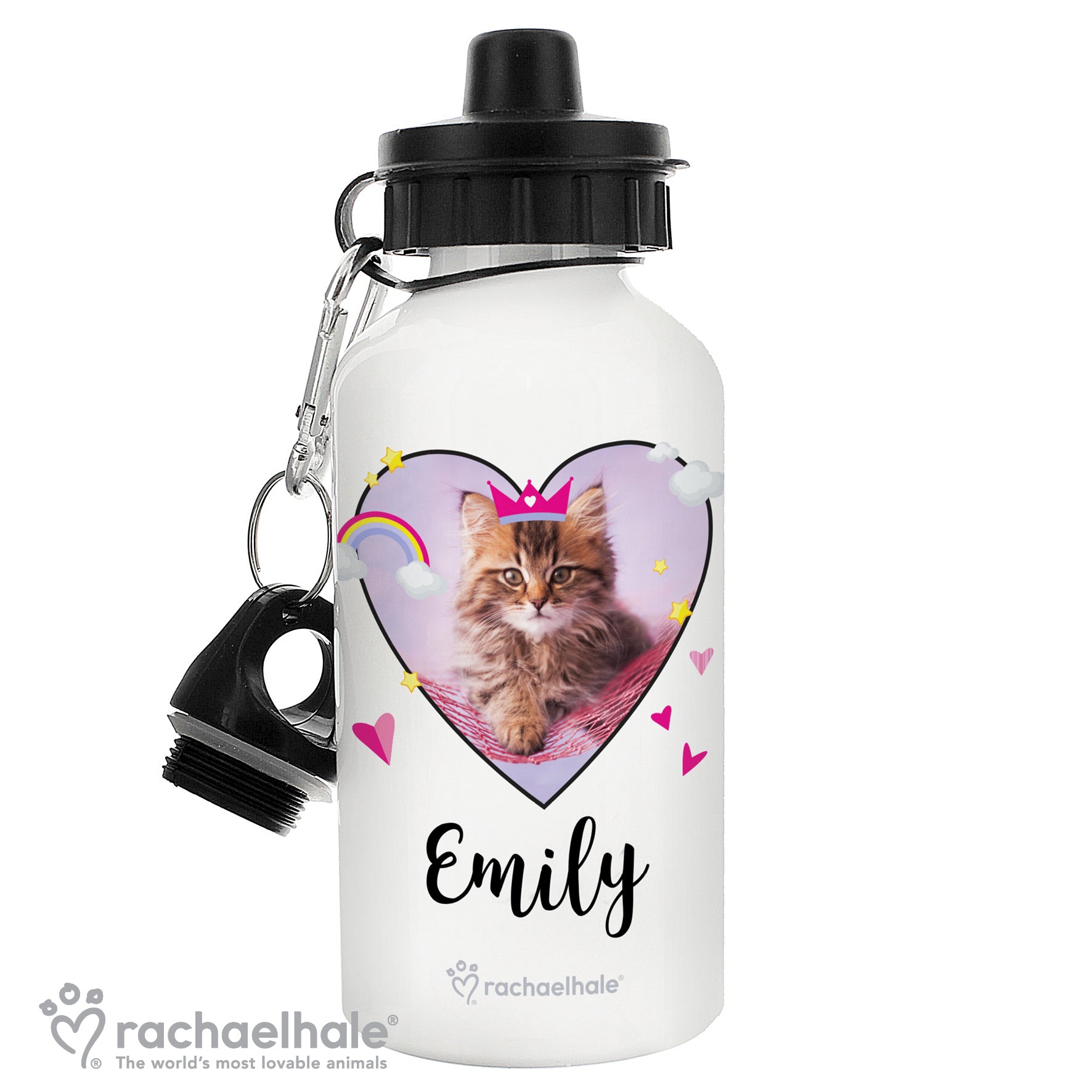 Personalised Rachael Hale Cute Cat Drinks Bottle - image 2