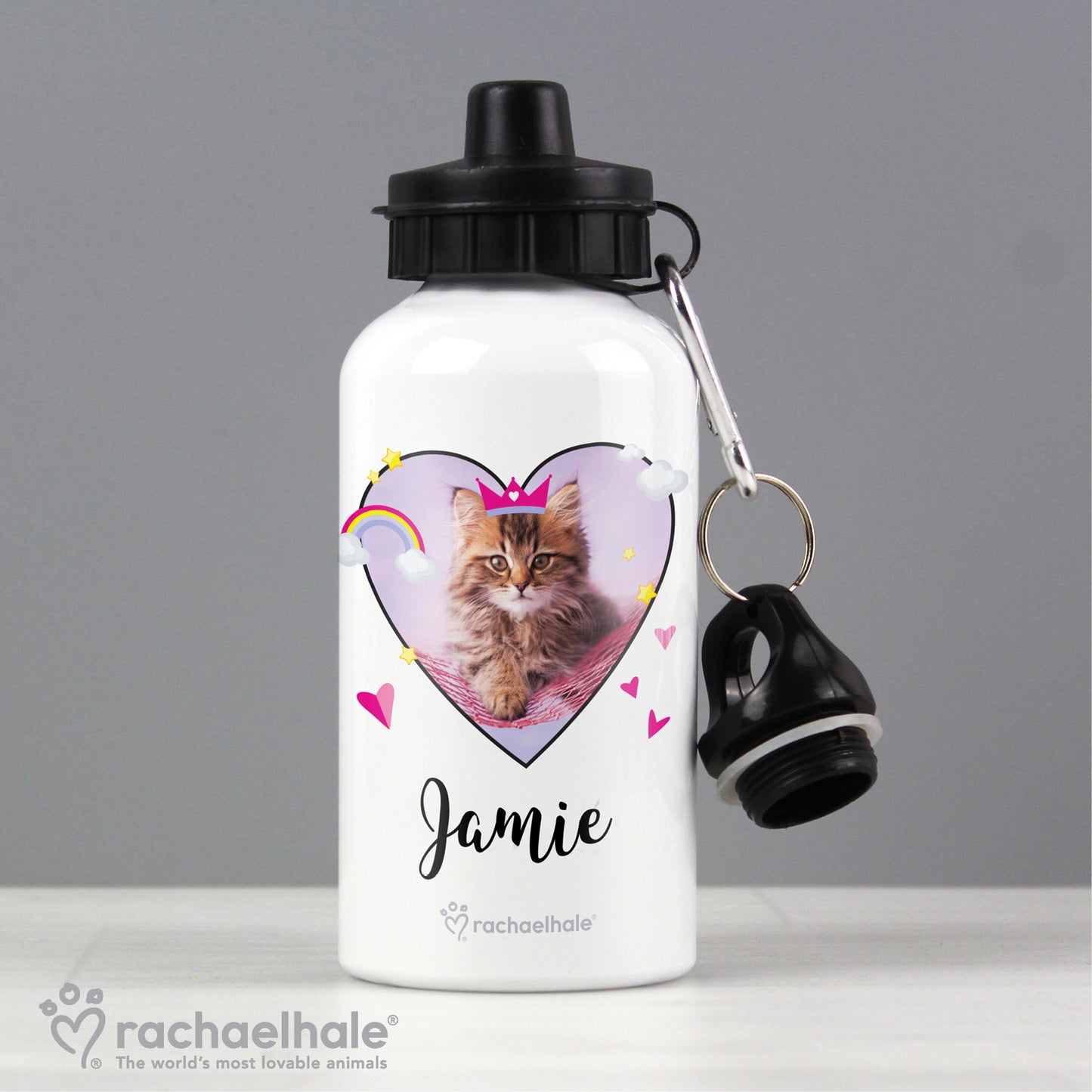 Personalised Rachael Hale Cute Cat Drinks Bottle - image 3