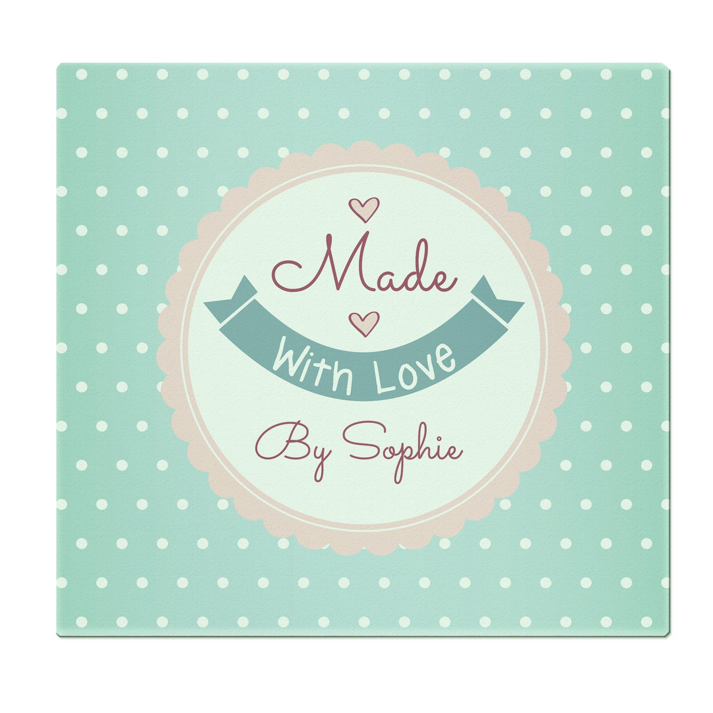 Personalised Made with Love Glass Chopping Board/Worktop Saver - image 5