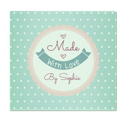 Personalised Made with Love Glass Chopping Board/Worktop Saver - image 5