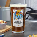 Personalised Super Dad Printed Pint Beer Glass – Father's Day Birthday Gift