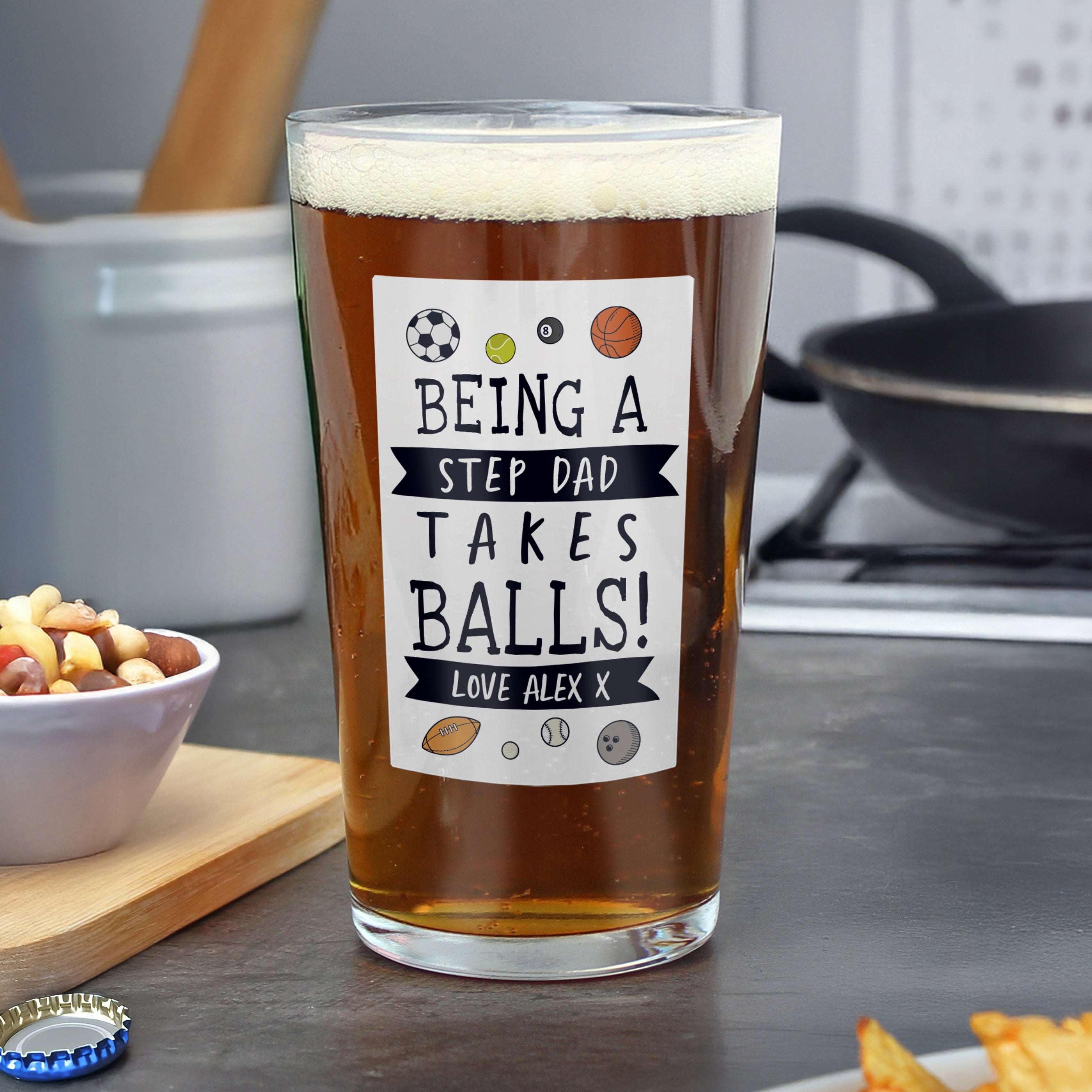 Personalised It Takes Balls Printed Beer Glass from Heartfelt Gifts