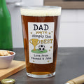 Personalised Simply The Best Pint Beer Glass – Birthday Father's Day Gift for Him