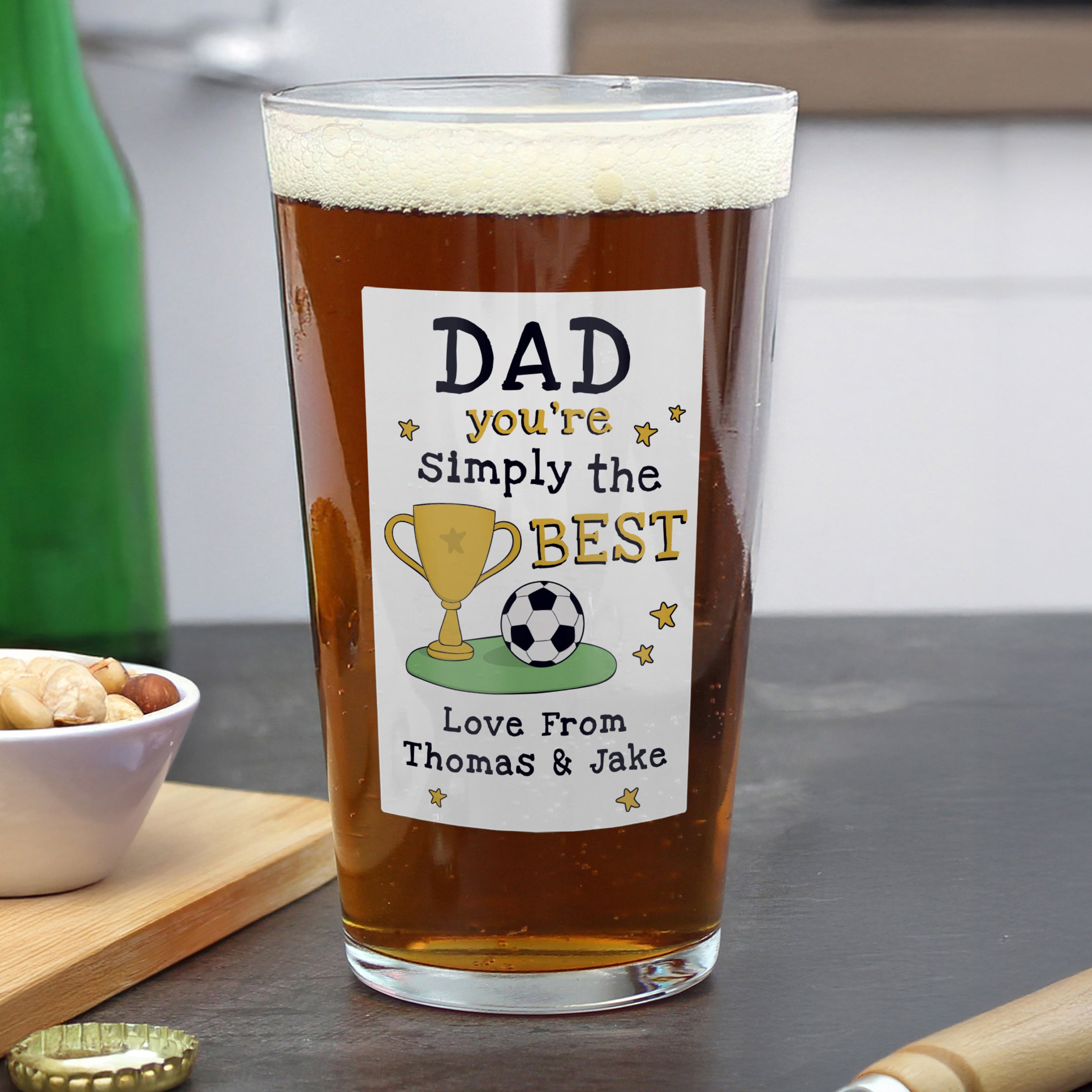 Personalised Simply The Best Pint Beer Glass – Birthday Father's Day Gift for Him