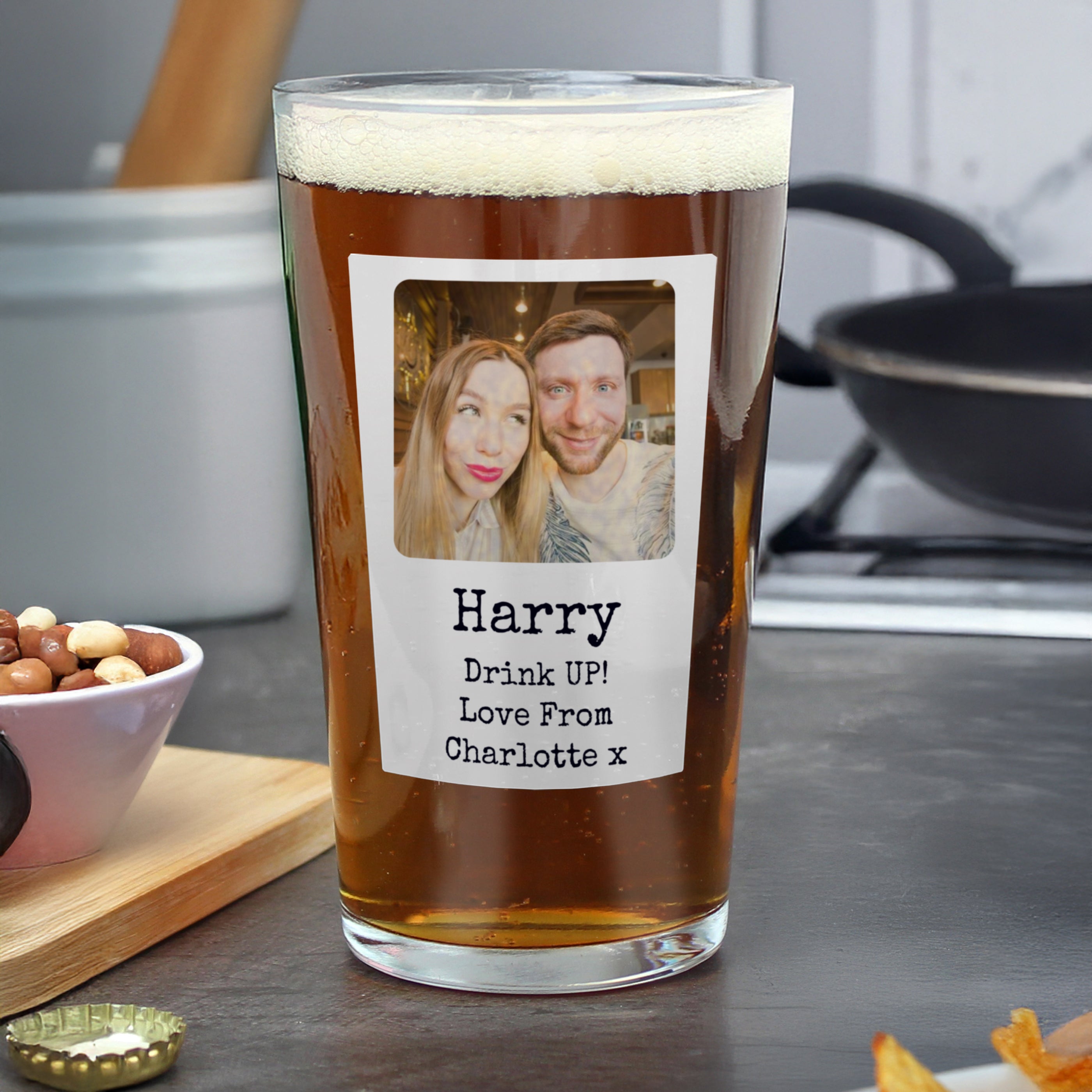 Personalised Photo Upload Polaroid Beer Glass from Heartfelt Gifts
