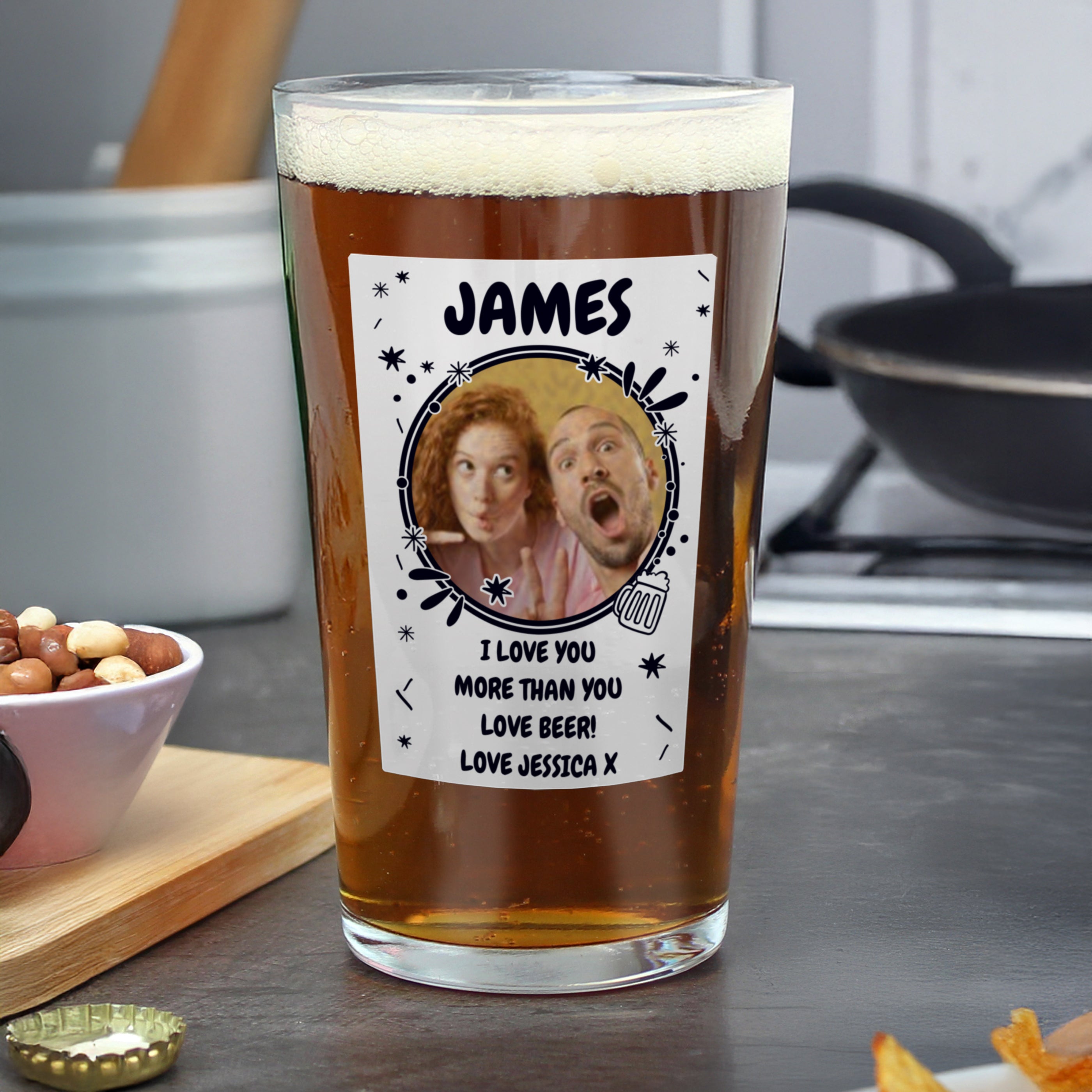 Personalised Photo Upload Beer Glass from Heartfelt Gifts