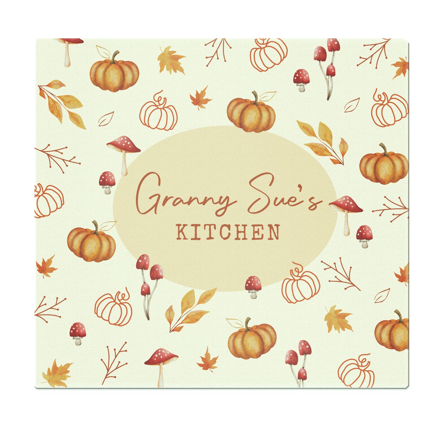 Personalised Pumpkin Glass Chopping Board – Autumn Kitchen Housewarming Gift - image 4