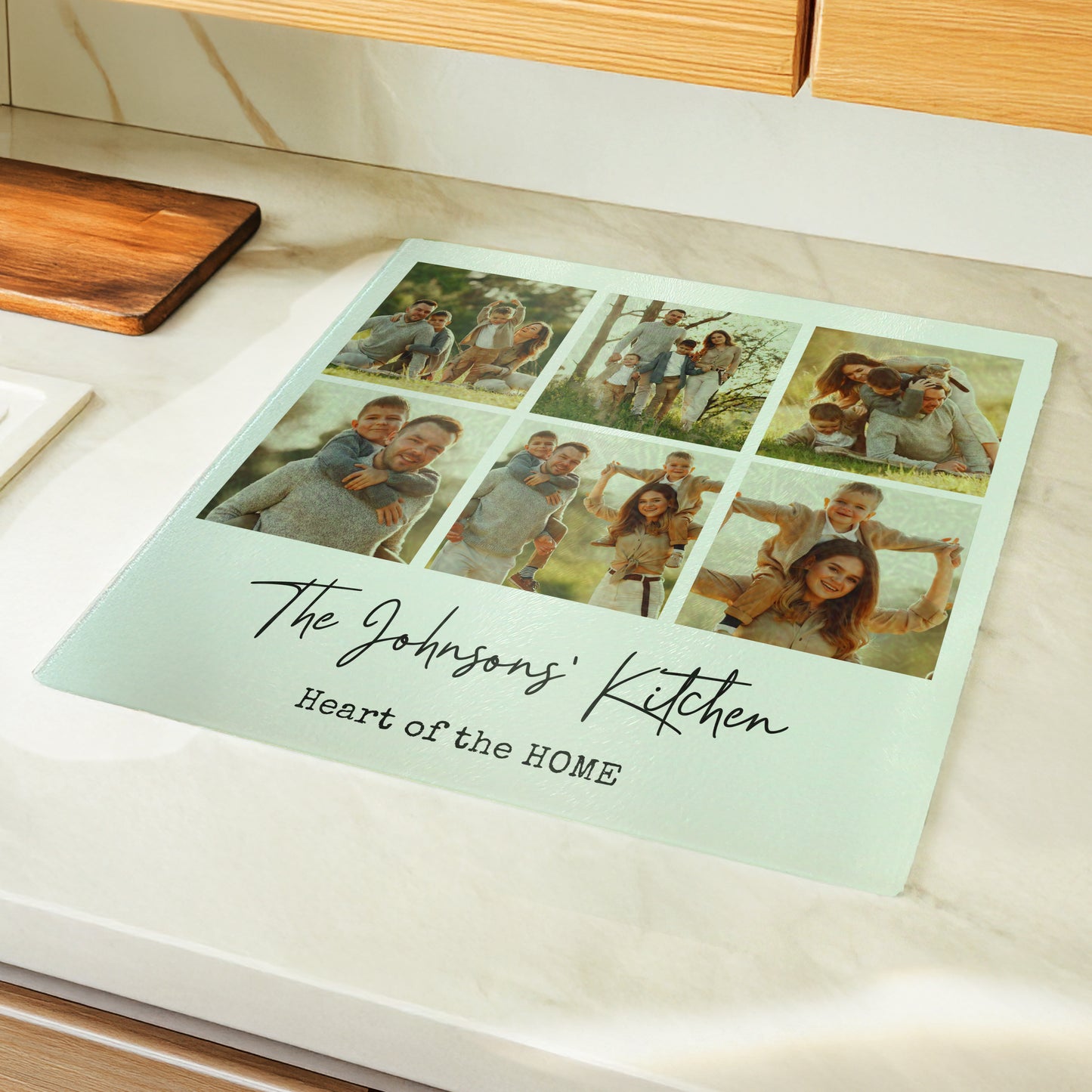 Personalised Photo Upload Glass Chopping Board – Birthday Housewarming Gift