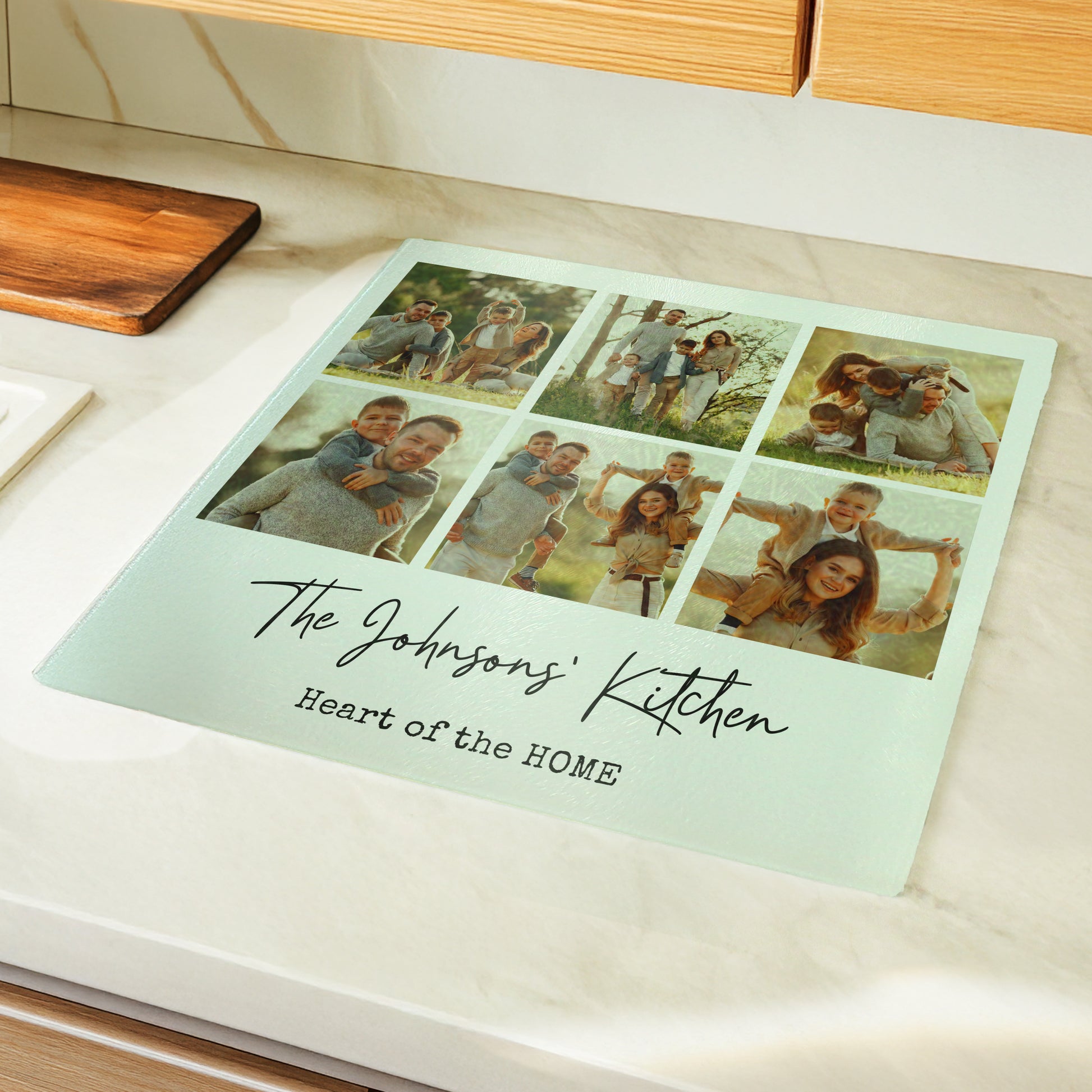 Personalised Photo Upload Glass Chopping Board – Birthday Housewarming Gift
