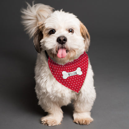 Personalised Red Polka Dot Dog Bandana from Heartfelt Gifts
