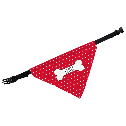 Personalised Red Polka Dot Dog Bandana - image 2