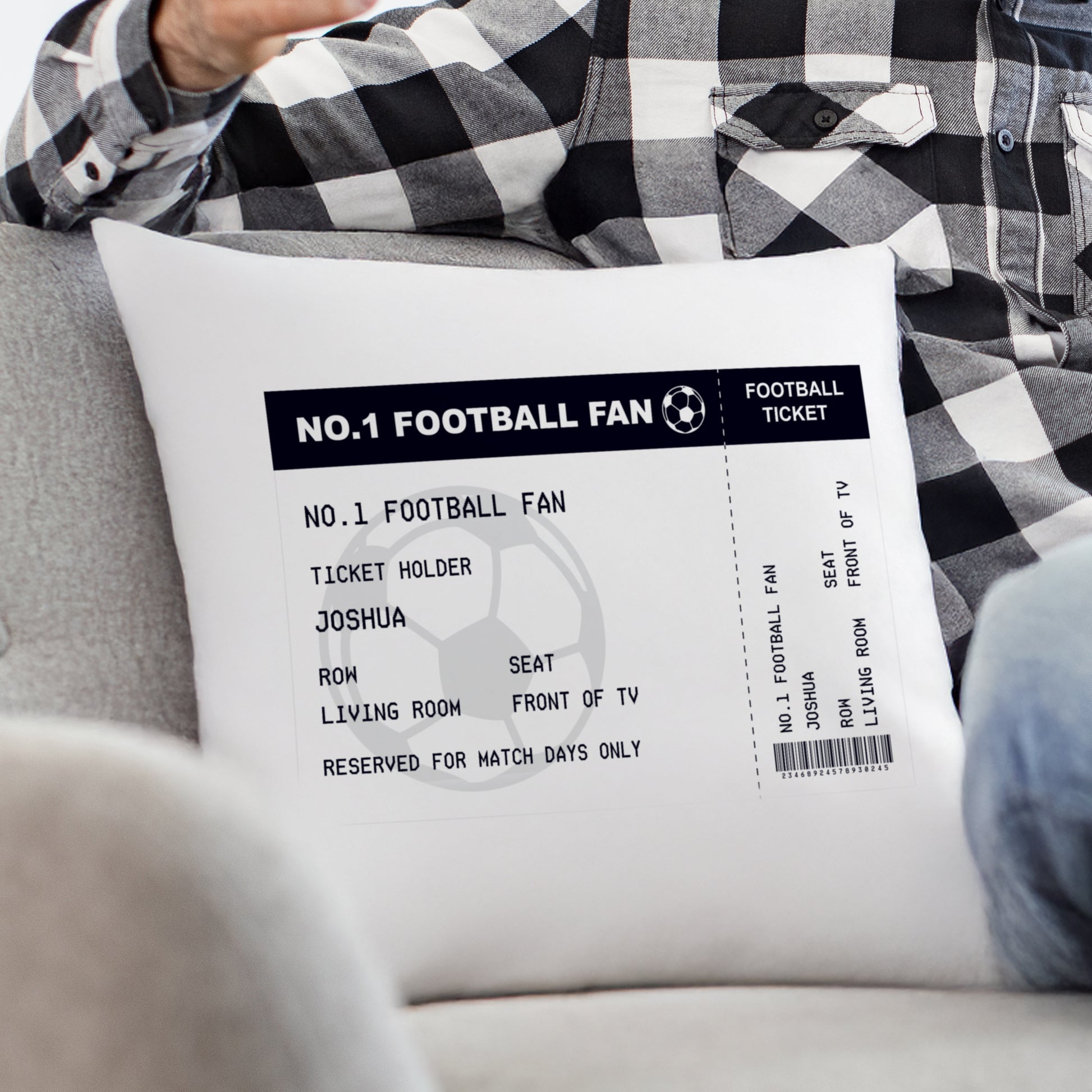 Personalised Football Ticket Cushion - image 2