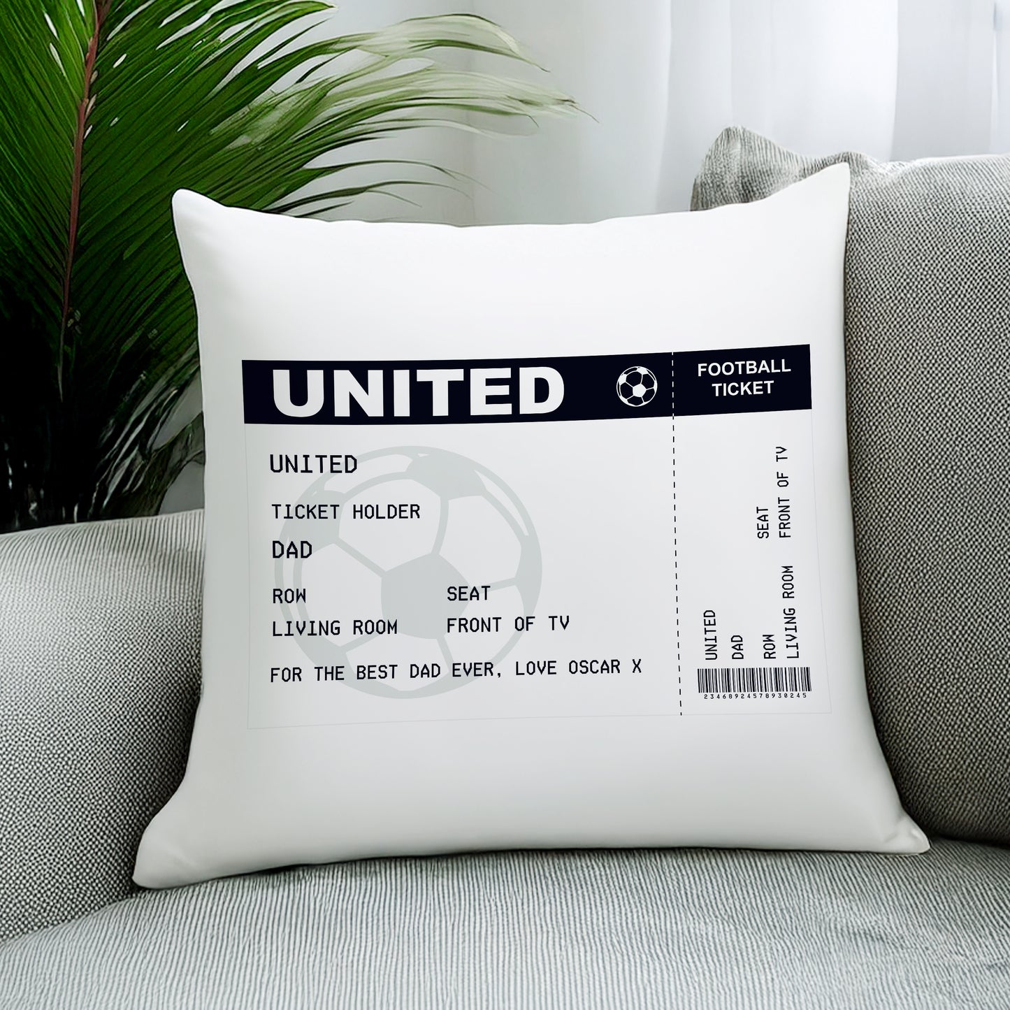 Personalised Football Ticket Cushion - image 3