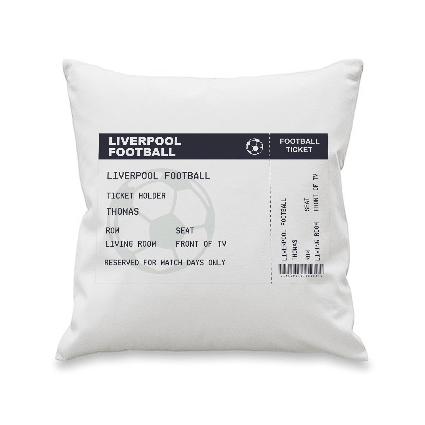 Personalised Football Ticket Cushion - image 4