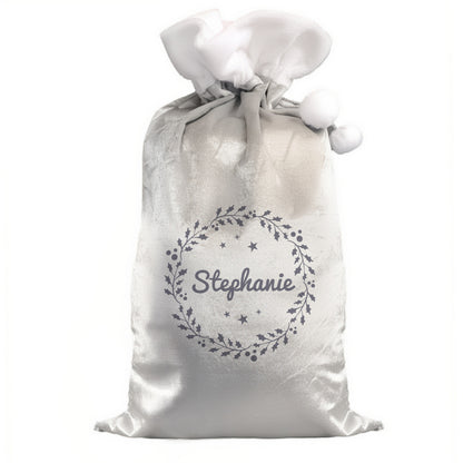 Personalised Holly Grey Christmas Sack - image 4