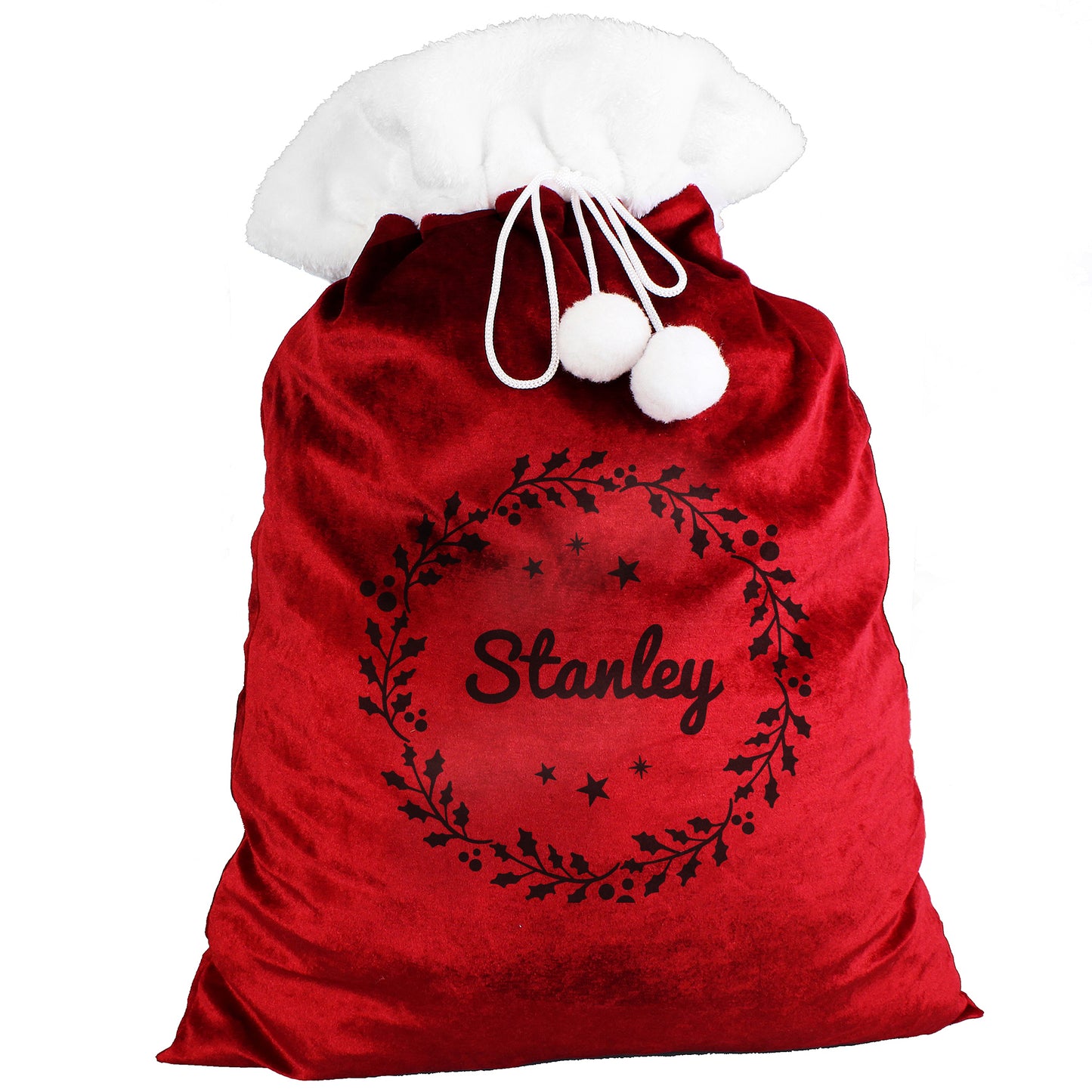 Personalised Holly Red Christmas Sack - image 5