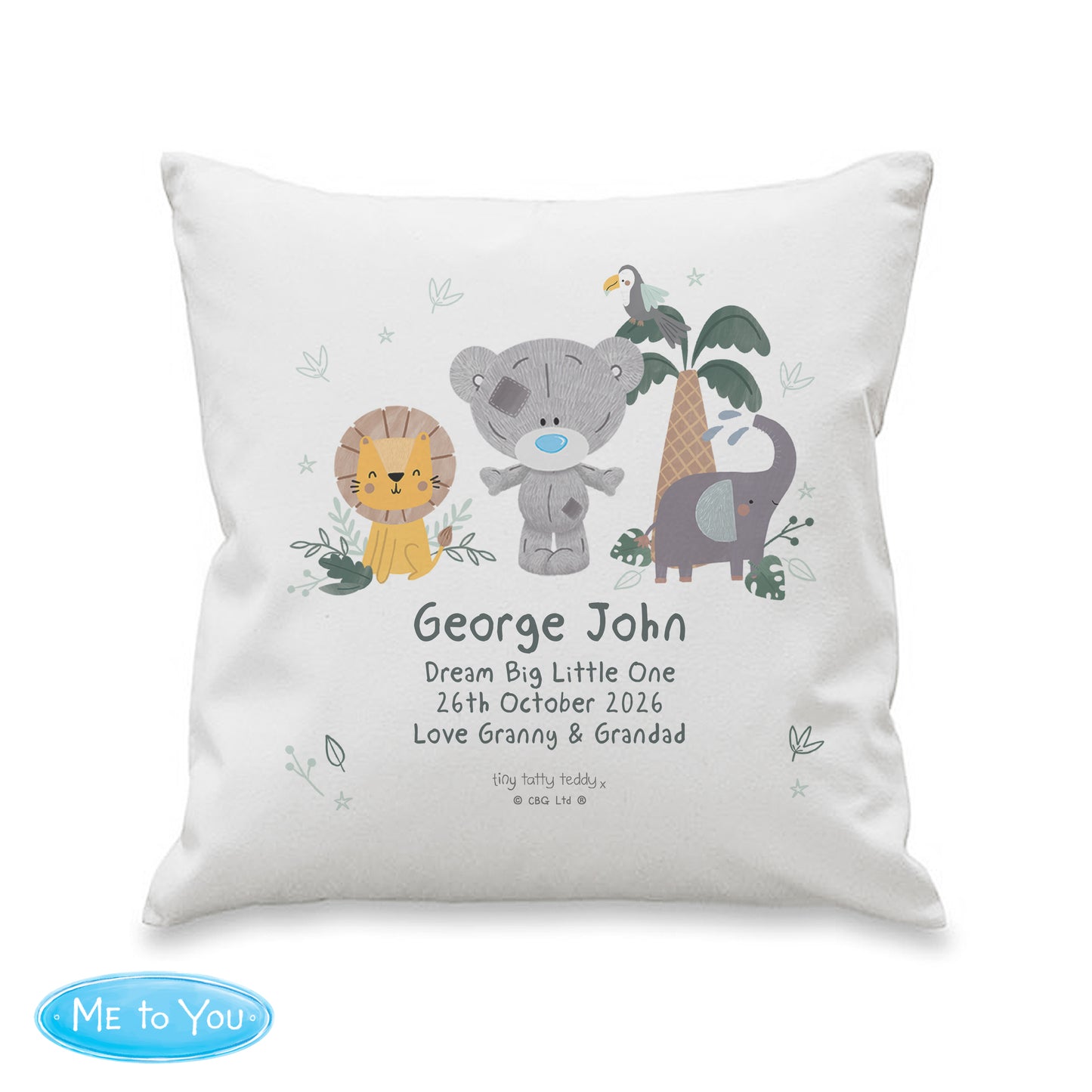 Personalised Tiny Tatty Teddy Jungle Animals Cushion - image 5