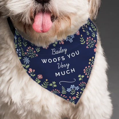 Personalised Floral Dog Bandana - image 3