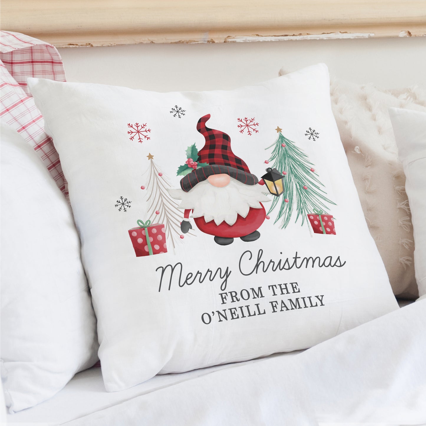 Personalised Gonk Christmas Cushion from Heartfelt Gifts