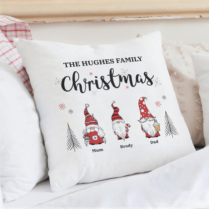 Personalised Gonk Family Christmas Cushion from Heartfelt Gifts