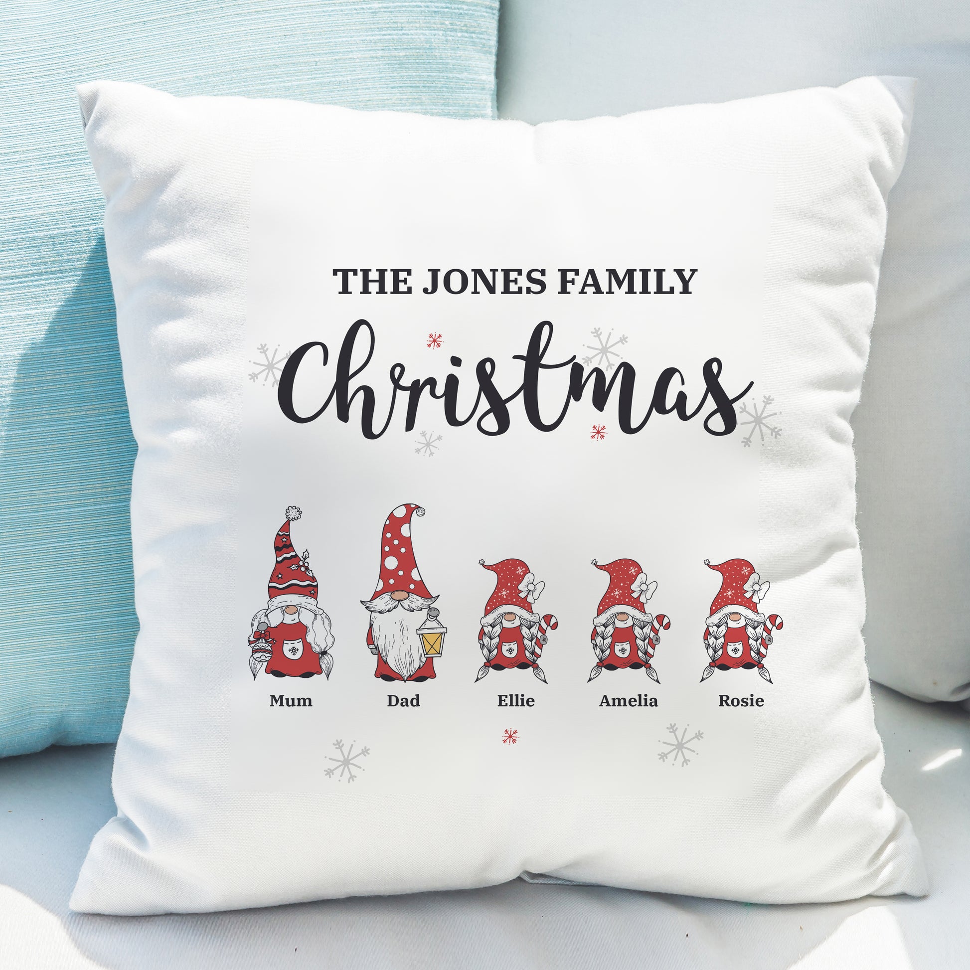 Personalised Gonk Family Christmas Cushion - image 3