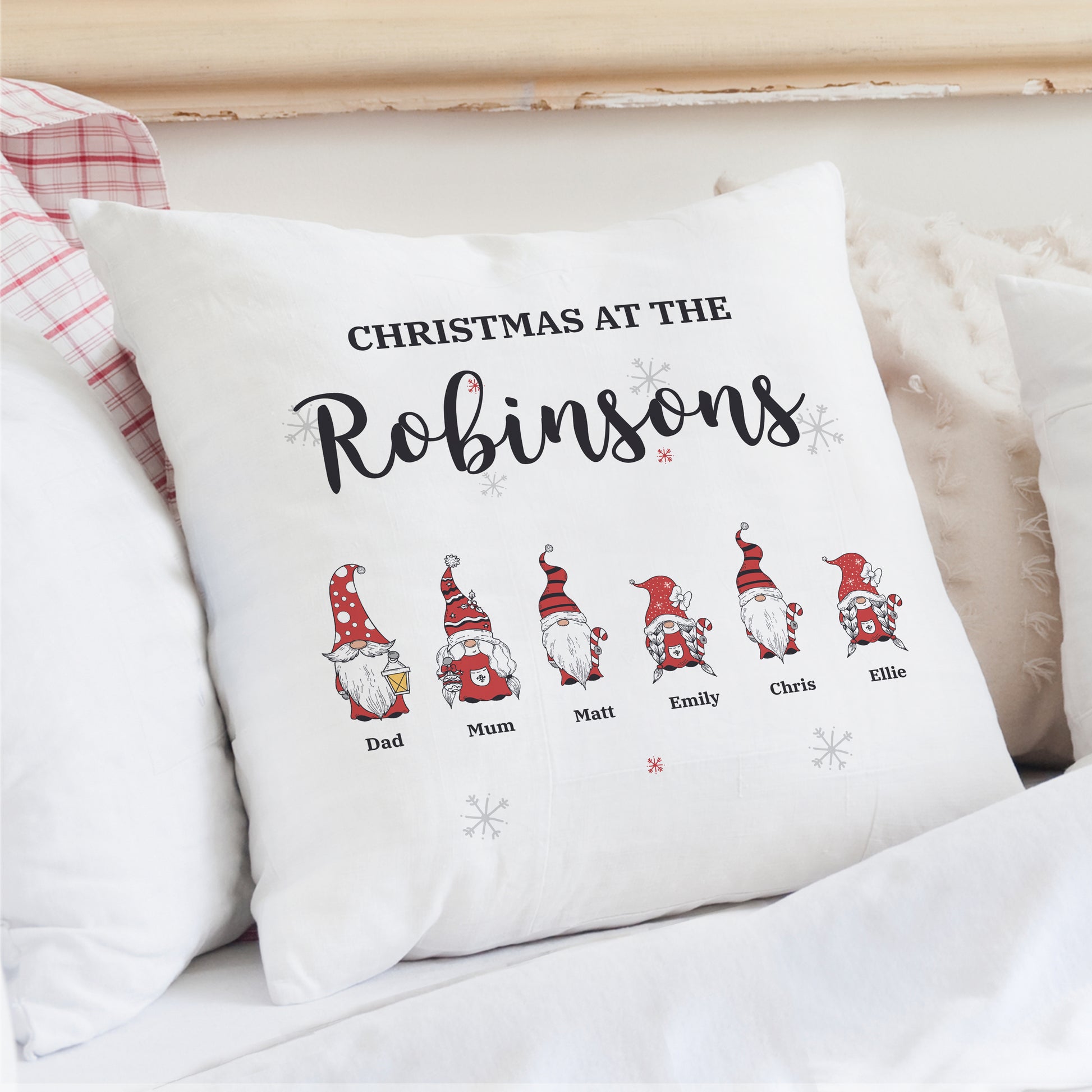 Personalised Gonk Family Christmas Cushion - image 4