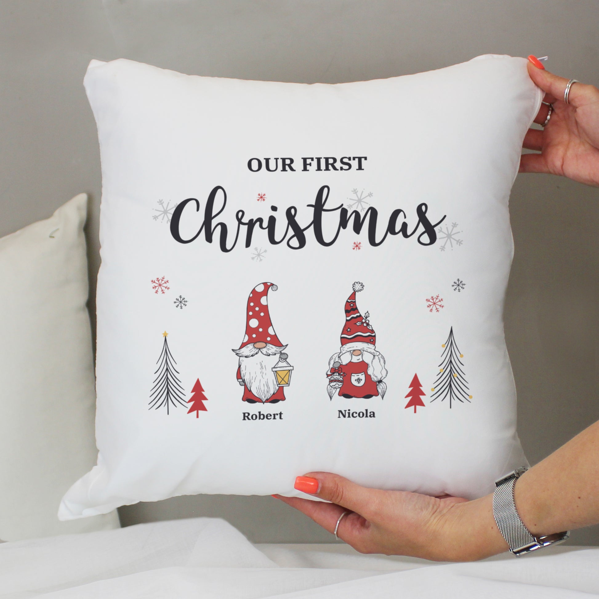 Personalised Gonk Family Christmas Cushion - image 6