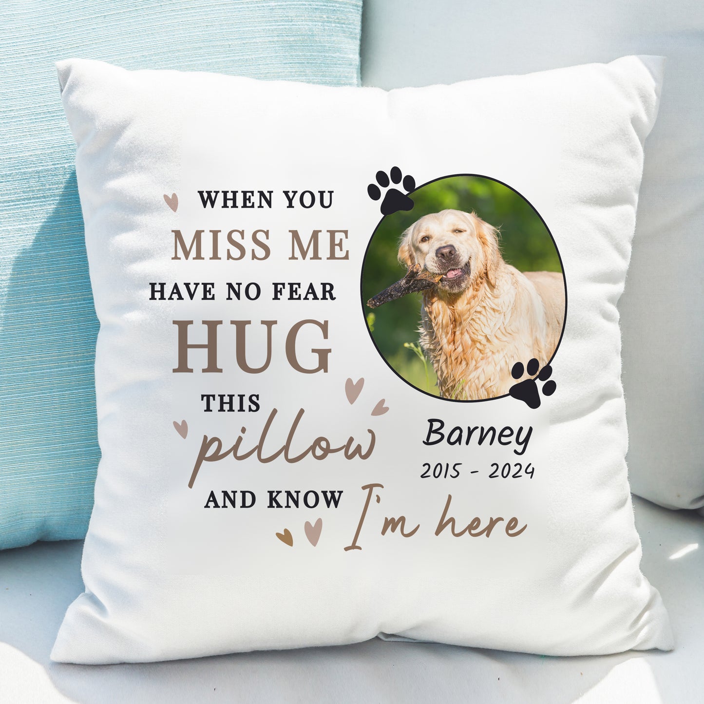 Personalised Memorial Pet Photo Upload Cushion from Heartfelt Gifts