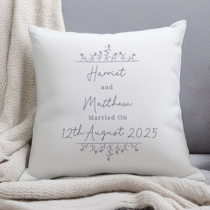 Personalised Grey Floral Cushion - image 3