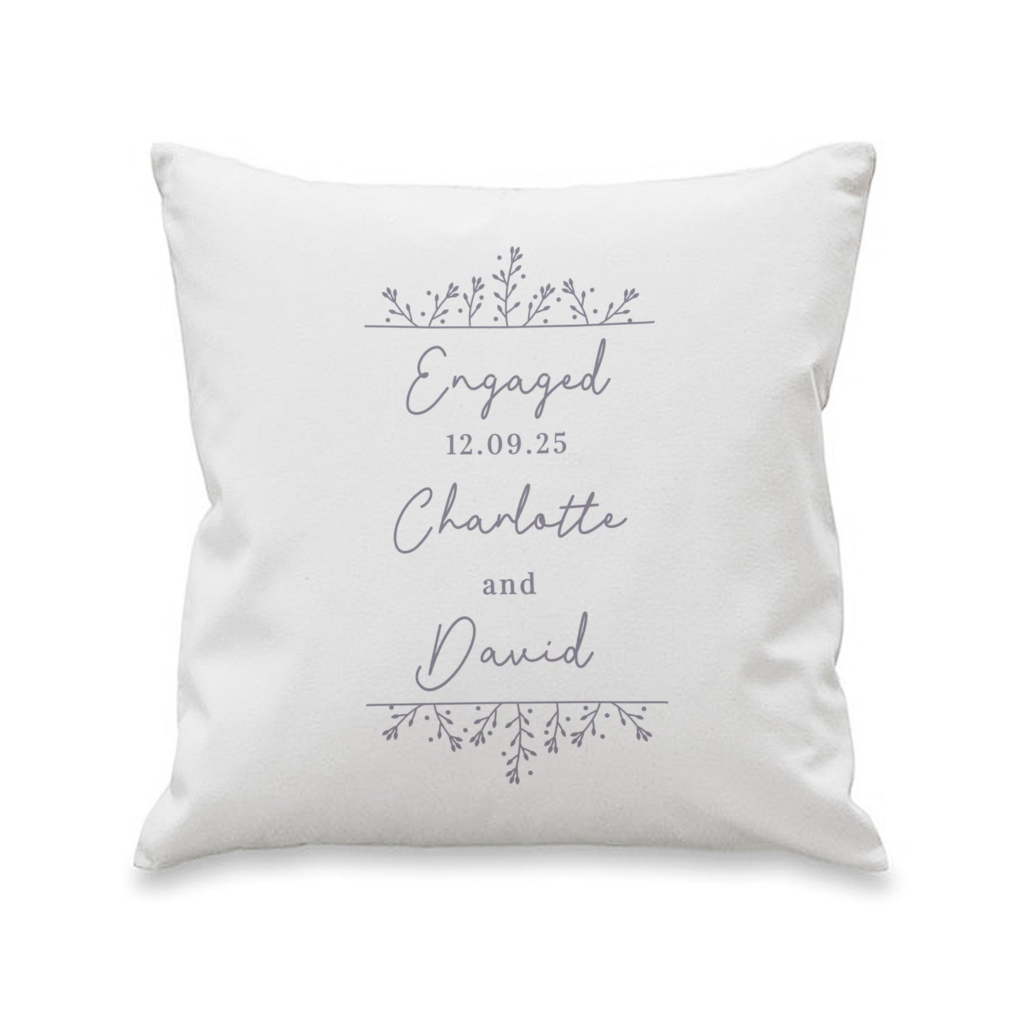 Personalised Grey Floral Cushion - image 5