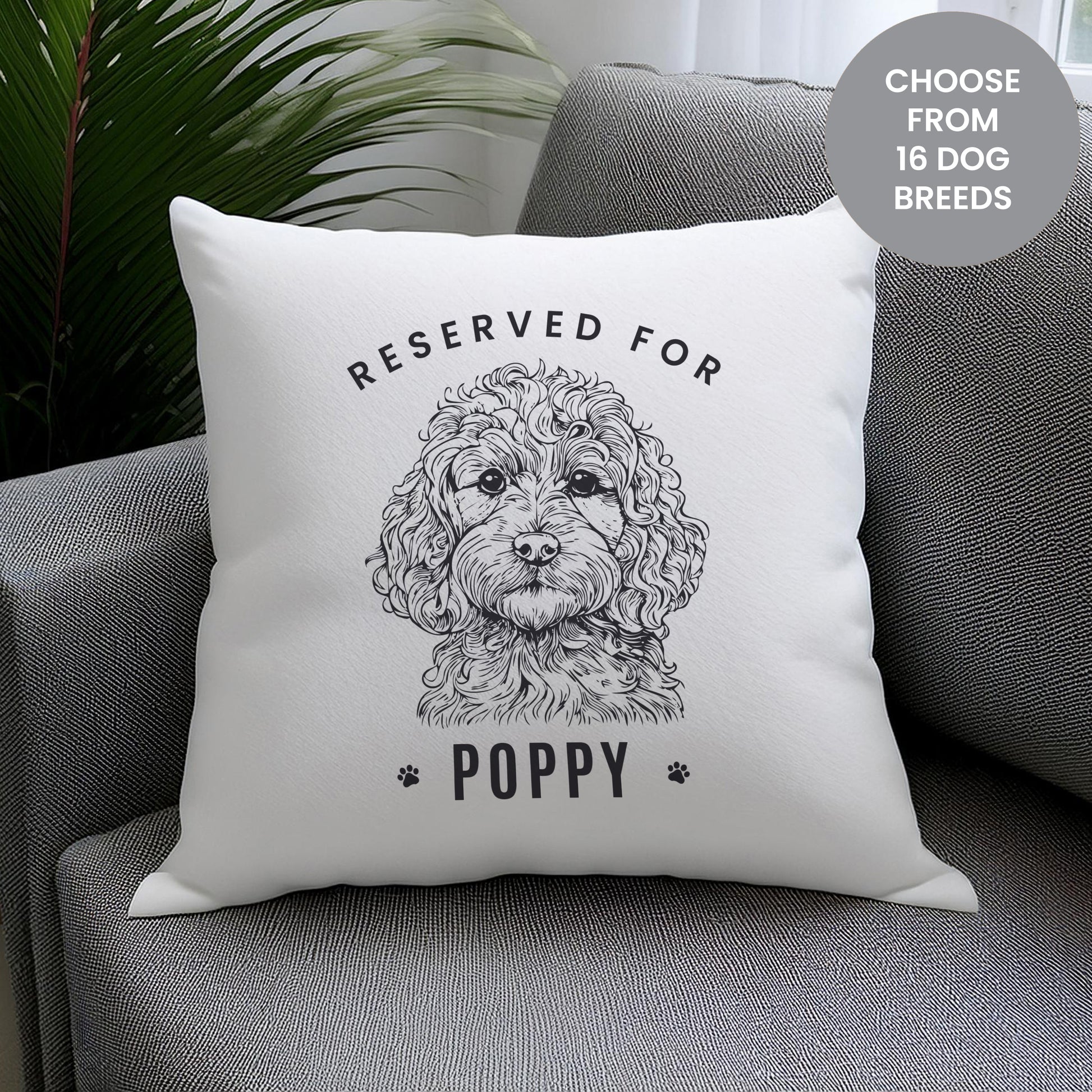Personalised Reserved For Dog Breed Cushion from Heartfelt Gifts