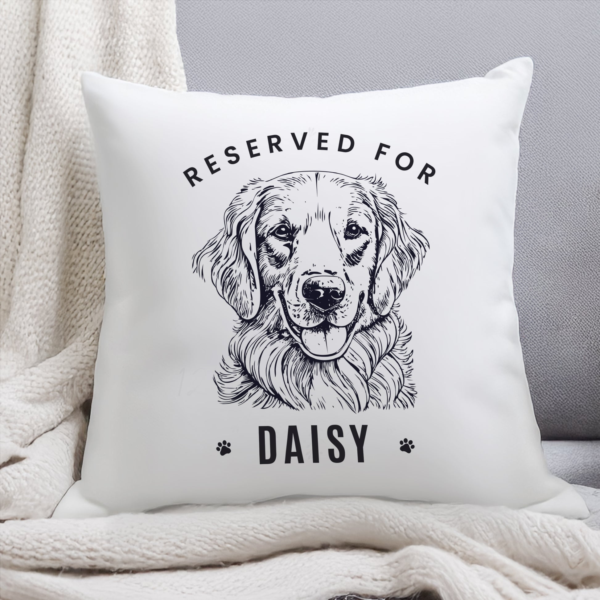Personalised Reserved For Dog Breed Cushion - image 3