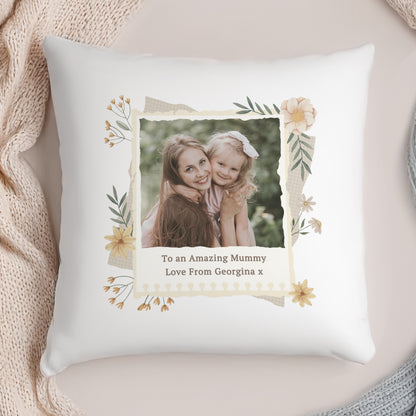 Personalised Wild Flowers Photo Upload Cushion from Heartfelt Gifts